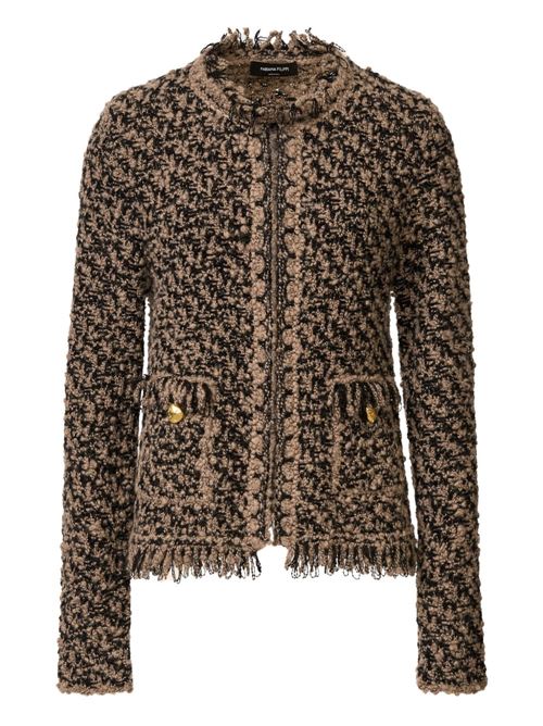 Giacca donna con frange in tweed Fabiana Filippi | GCD225F122L629VR2